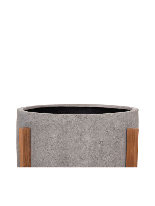 HomeMarkt Hoff Concrete Flower Pot Gray-teak 50x50x35cm