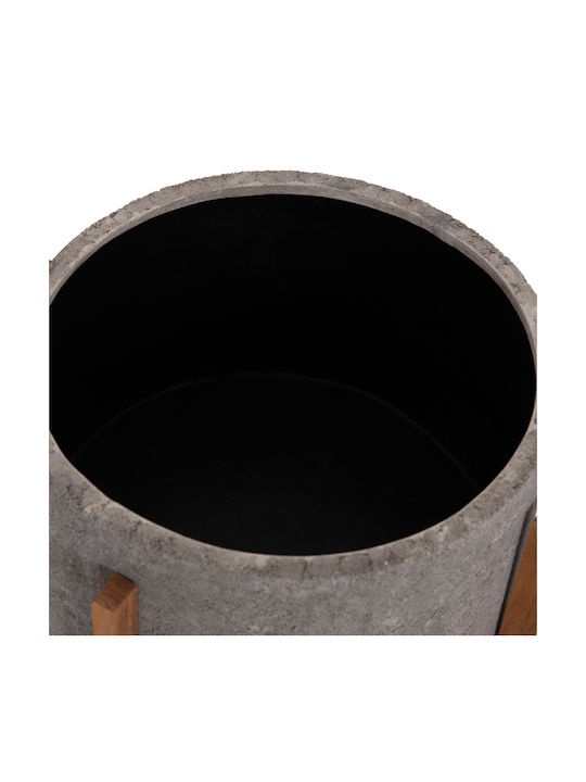 HomeMarkt Hoff Concrete Flower Pot Gray-teak 50x50x35cm