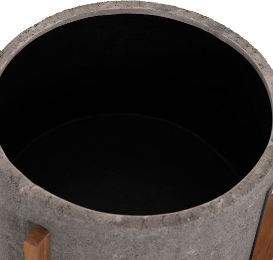 HomeMarkt Hoff Γλάστρα Τσιμεντένια Γκρι-teak 50x50x35εκ.