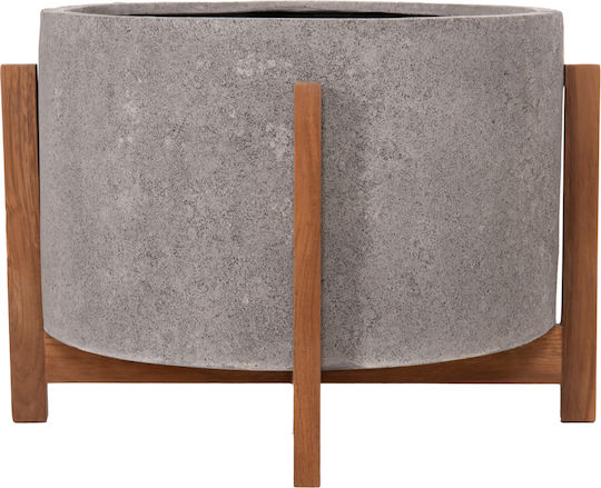 HomeMarkt Hoff Γλάστρα Τσιμεντένια Γκρι-teak 50x50x35εκ.