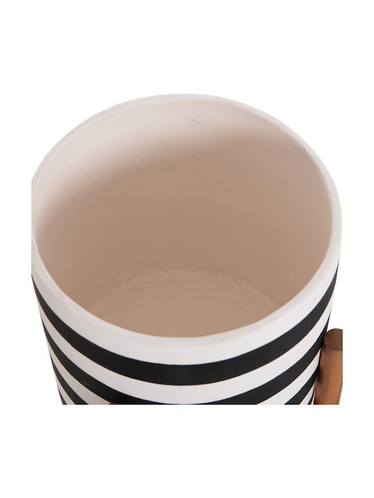 HomeMarkt Rentil Concrete Flower Pot White/Black
