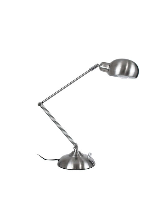 GloboStar Table Lamp for E27 Socket with Silver Shade and Base