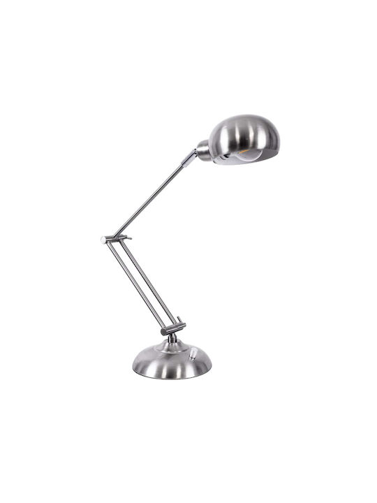GloboStar Table Lamp for E27 Socket with Silver Shade and Base