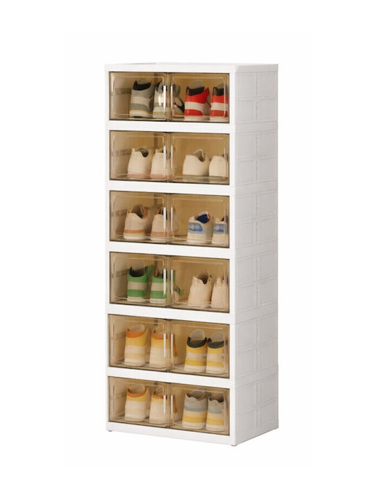 Plastic Shoe Organizer White 46x35x109cm