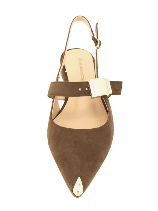 Suede Women's Ballerina Shoes in Brown Colour