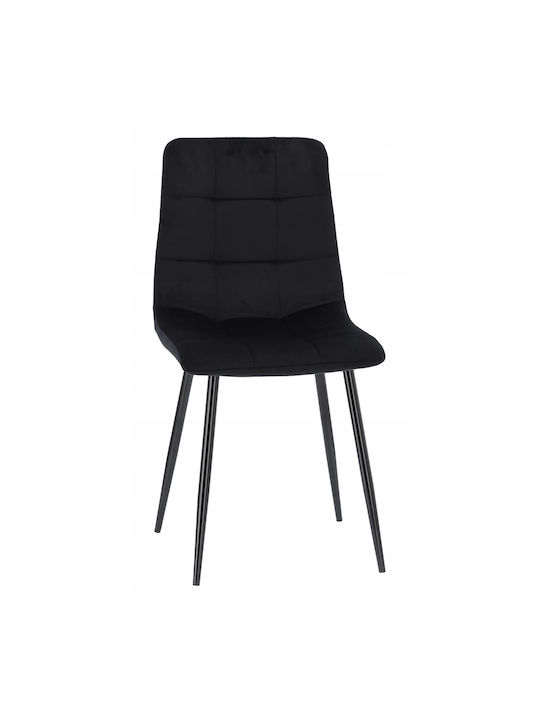 Καρέκλα Τραπεζαρίας Βελούδινη Black 44x54x89εκ.