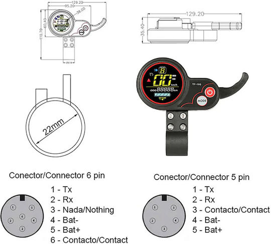 Ewheel Tf-100 48v 25a 800w Elektroroller-Zubehör Handsteuerung