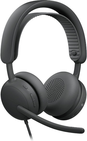 Logitech Zone 2 For Business On Ear Multimedia Ακουστικά με μικρόφωνο και σύνδεση USB-A / USB-C σε Γκρι χρώμα