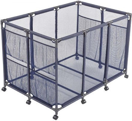 Vevor Pool Storage Bin 125 X 84 X 84 Cm Rolling Pool Float Storage Organizer Side Pockets & Casters Heavy Duty Metal Frame Poolside Toys Noodles Holder Mesh Basket Swimming Pools