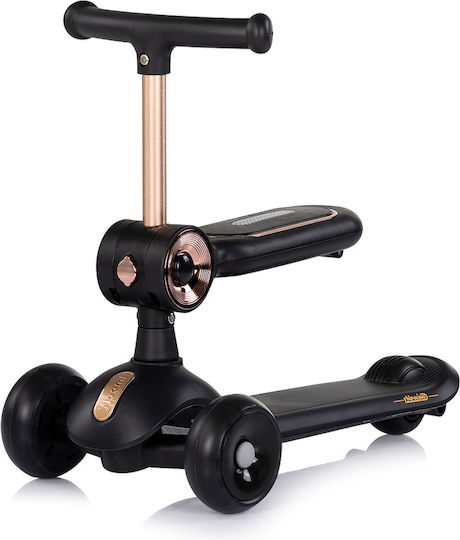 Chipolino Kids 3-Wheel Scooter with LED Lighting for 2+ Years Black