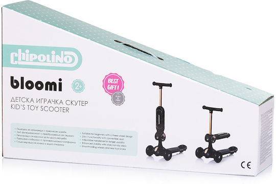 Chipolino Kids 3-Wheel Scooter with LED Lighting for 2+ Years Black