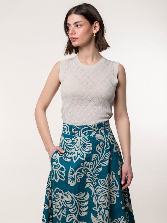 Midi Skirt Petrol 57-01-017A-1