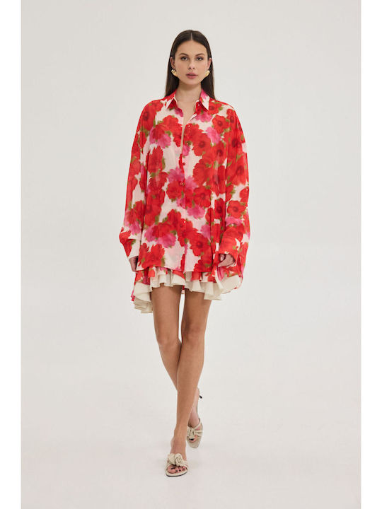 Mini Cloche Floral Red Skirt