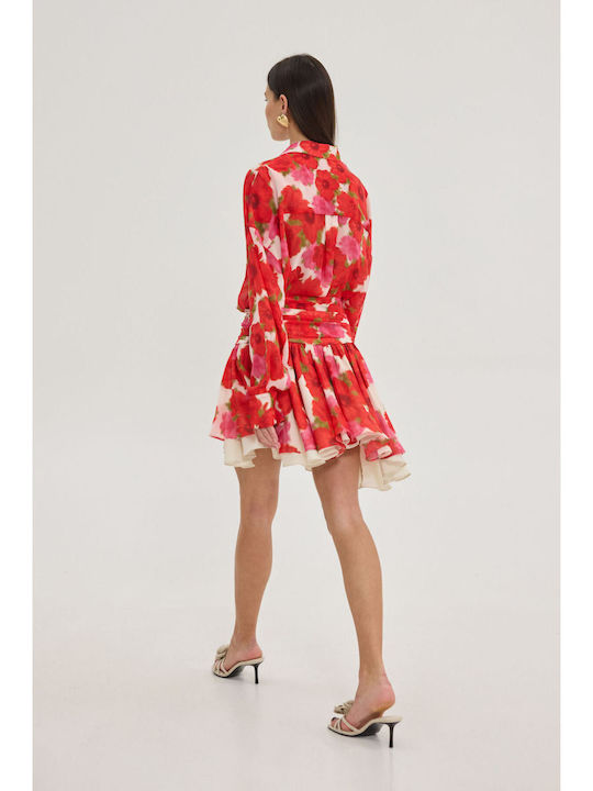 Mini Cloche Floral Red Skirt