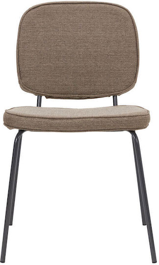 Ess- und Küchenstühle House Doctor Carma Dunkel Sand Polyester Stahl Länge: 1,55cm Breite: 50cm Höhe: 81cm