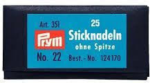 Silver Embroidery Needles Without Point 25 Pieces 40 Mm X 0.9 Mm Size 22 Prym