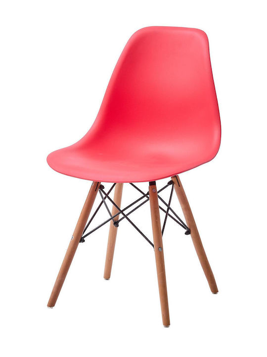 Dining Chair Made of Polypropylene Red 46x53.5x81.5cm
