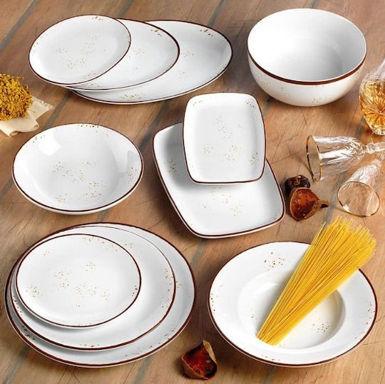 Dot Sahara Dot White Porcelain Dinnerware Set 20pcs