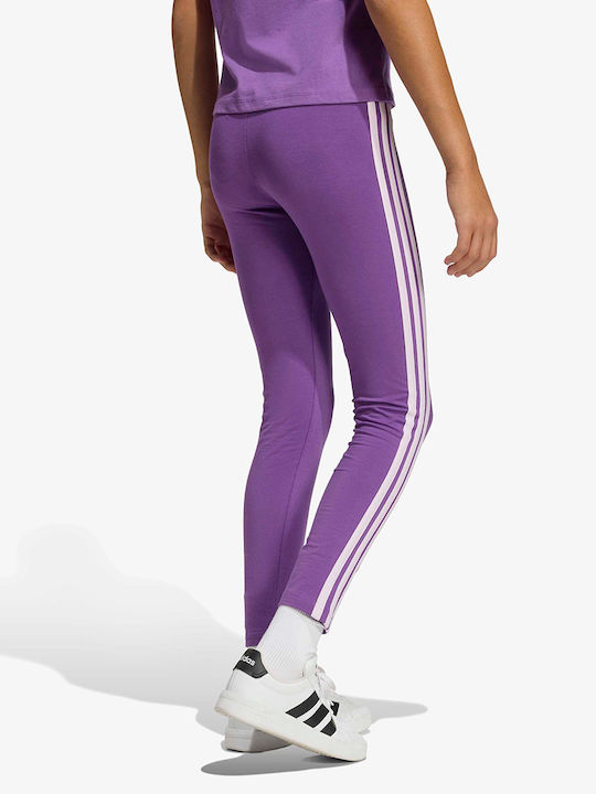 Kids Leggings Sports Long Purple 3 Stripes
