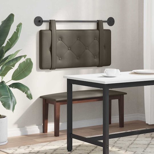 vidaXL Leather Gray Bed Headboard Cushion 90x40cm
