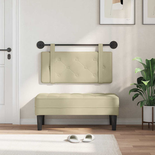 vidaXL Leather Beige Bed Headboard Pillow 90x40cm