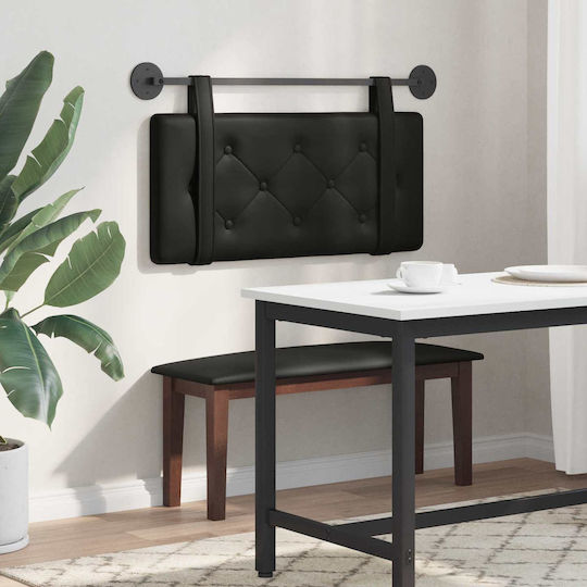 vidaXL Leather Bed Headboard Cushion Black 80x40cm