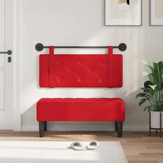 vidaXL Leather Red Bed Headboard Cushion 100x40cm