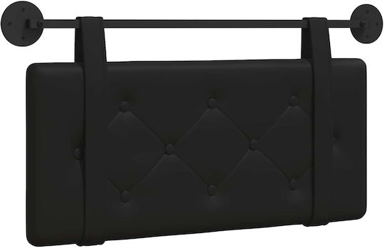 vidaXL Leather Bed Headboard Cushion Black 80x40cm