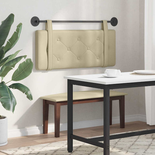 vidaXL Beige Leather Bed Headboard Cushion 100x40cm