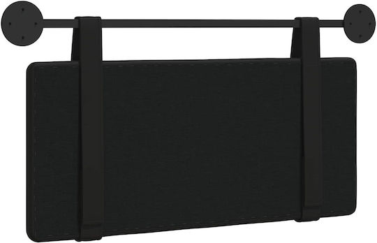 vidaXL Leather Bed Headboard Cushion Black 80x40cm