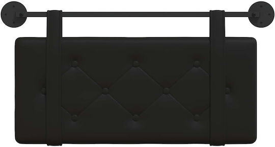 vidaXL Leather Bed Headboard Cushion Black 80x40cm