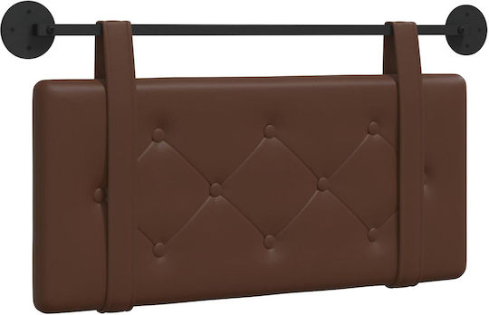 vidaXL Leather Bed Headboard Cushion Brown 90x40cm
