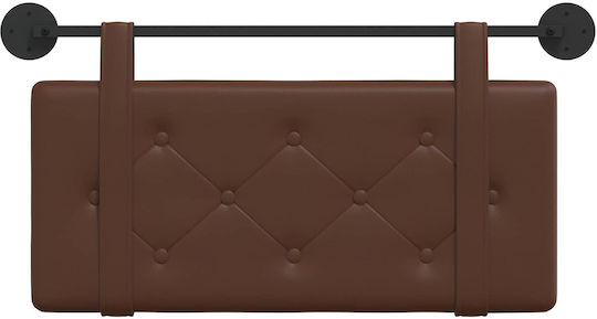 vidaXL Leather Bed Headboard Cushion Brown 90x40cm