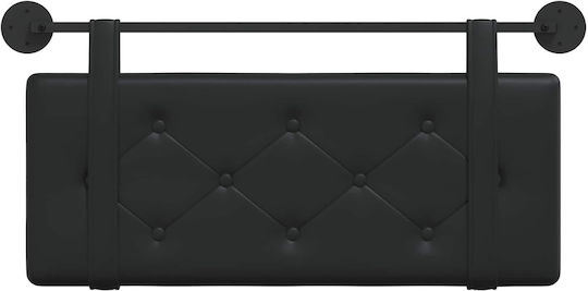 vidaXL Leather Bed Headboard Cushion Black 100x40cm