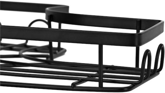 Corner Wall Mounted Bathroom Shelf Metallic Black