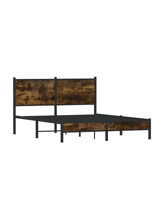 Doppelbett Aus Holz Braune mit Lattenrost Für Matratze 137x190cm