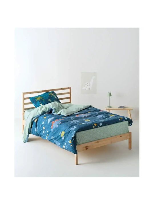 Kentia Set Kids Pillowcases from 100% Cotton 50x70cm Petrol Green
