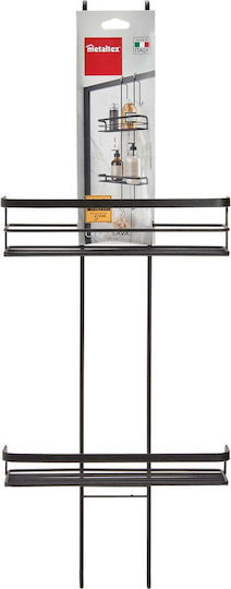 Metaltex Wall Mounted Black Metallic Bathroom Shelf