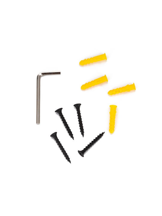 Wall-Mounted with Screws 25x16cm Black