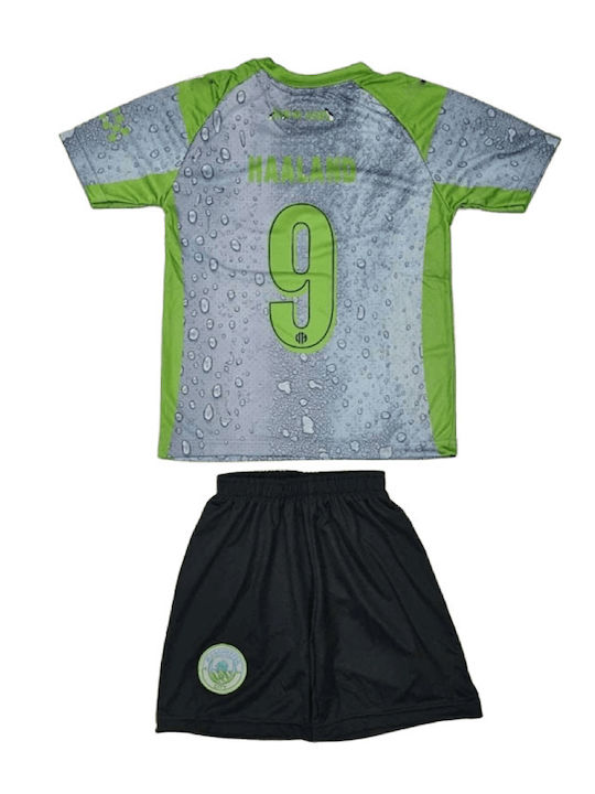 Kids Football Set Haaland Manchester City 25-26 Grey Balón De Oro Grey-Green Unisex Kids Ab156