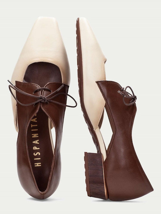 Leather Women's Oxfords in Brown Colour