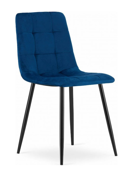 Scaune Sala de mese Catifelate Navy Blue 3buc 69x62x48buc
