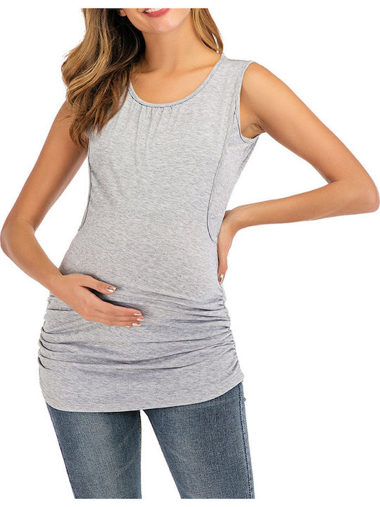 Sleeveless Maternity Nursing Top Grey
