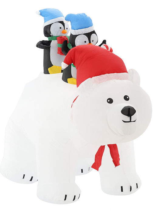 Outdoor Inflatable Polar Bear Led Lighting Two Penguins Integrated Compressor 200x120x80 Cm White