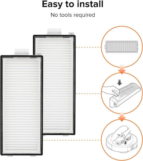 1404201514273 Hepa Filters Robot Vacuum Cleaner Compatible with Roborock 2 Pieces