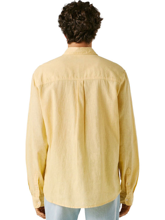 Langärmeliges Herrenhemd Ochre Gelb