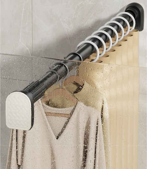 Alista Home Bară Pliabilă pentru Perdea de Duș Dreaptă din Oțel Inoxidabil Gri 220cm