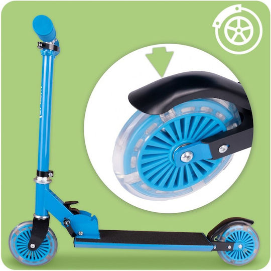 MalPlay Scuter Copii Pliabil 2 Roți Cu Iluminare LED Pentru 3+ Ani Albastru