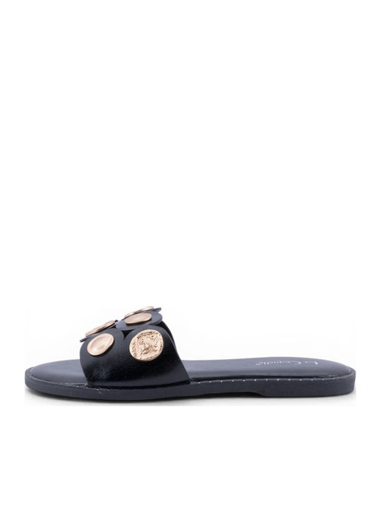 Damen Flache Sandalen Schwarz