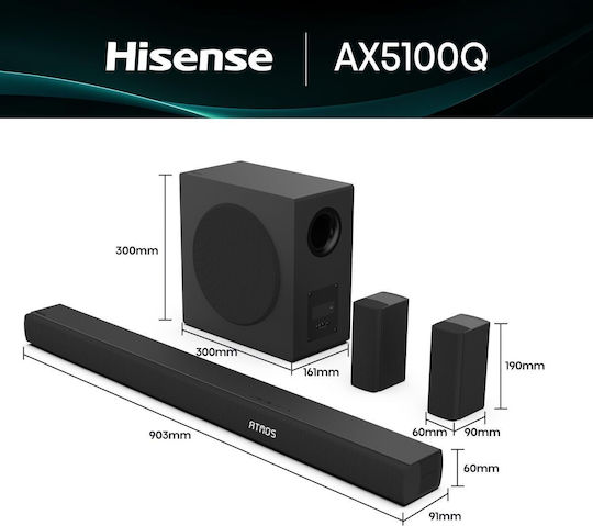 Hisense Soundbar 580W Μαύρο AX5100Q